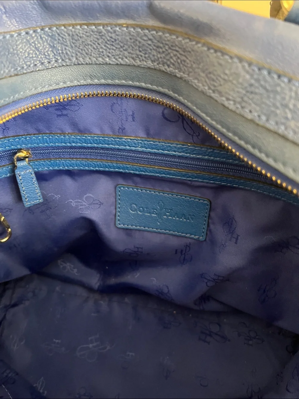Cole Haan Blue Leather Satchel - Coach Blue Handbag